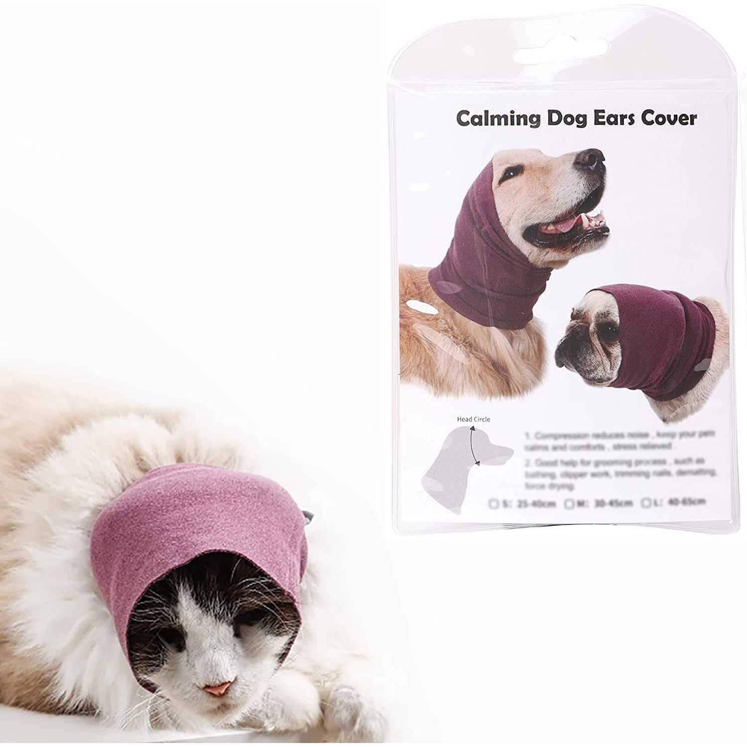 Alternative view of N B Dog Ears Cover for Bathing Drying and Grooming, Pet Hood for Anxiety Relief and Calming, Dog Ear Protector, Snood and Head Wear