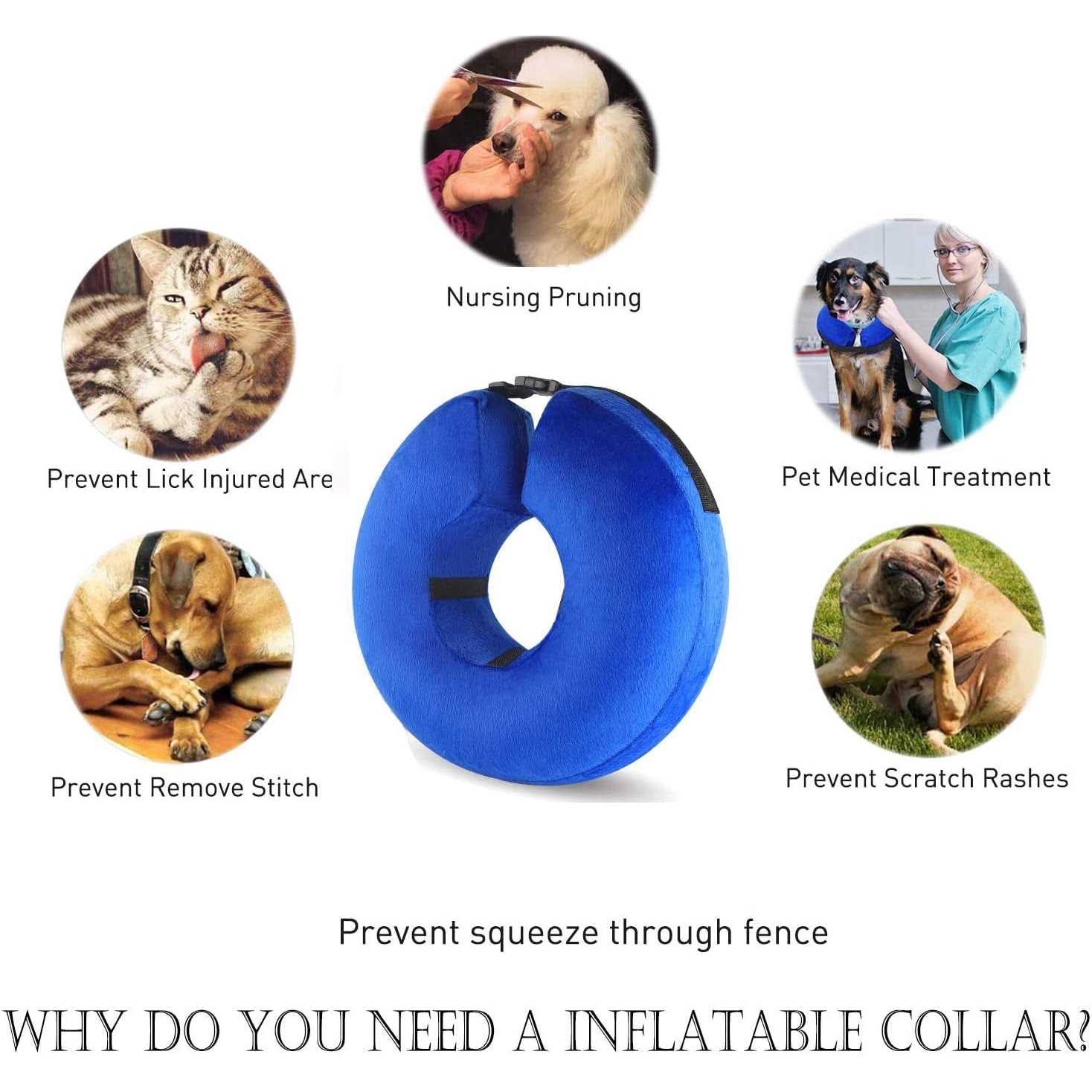Alternative view of Cowin Protective Inflatable Cone Collar for Dogs and Cats Soft Pet Recovery E-Collar Cone Small Medium Large Dogs