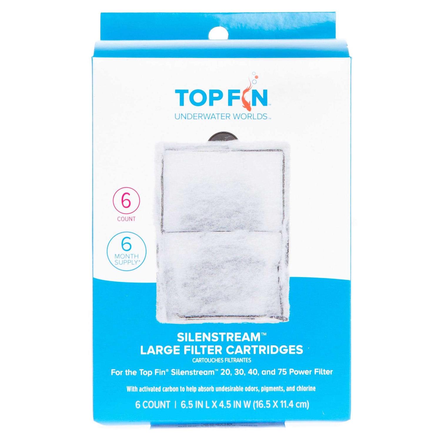Top Fin Silenstream PF-L Refill Pf30, Pf40 And Pf75 Power Filters 6.5in X