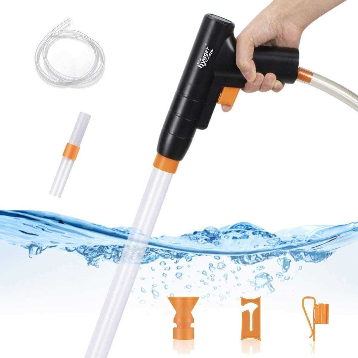 Alternative view of hygger Aquarium Gravel Cleaner New Quick Water Changer with Air-Pressing Button Fish Tank Sand Cleaner Kit Aquarium Siphon Vacuum Cleaner with Water