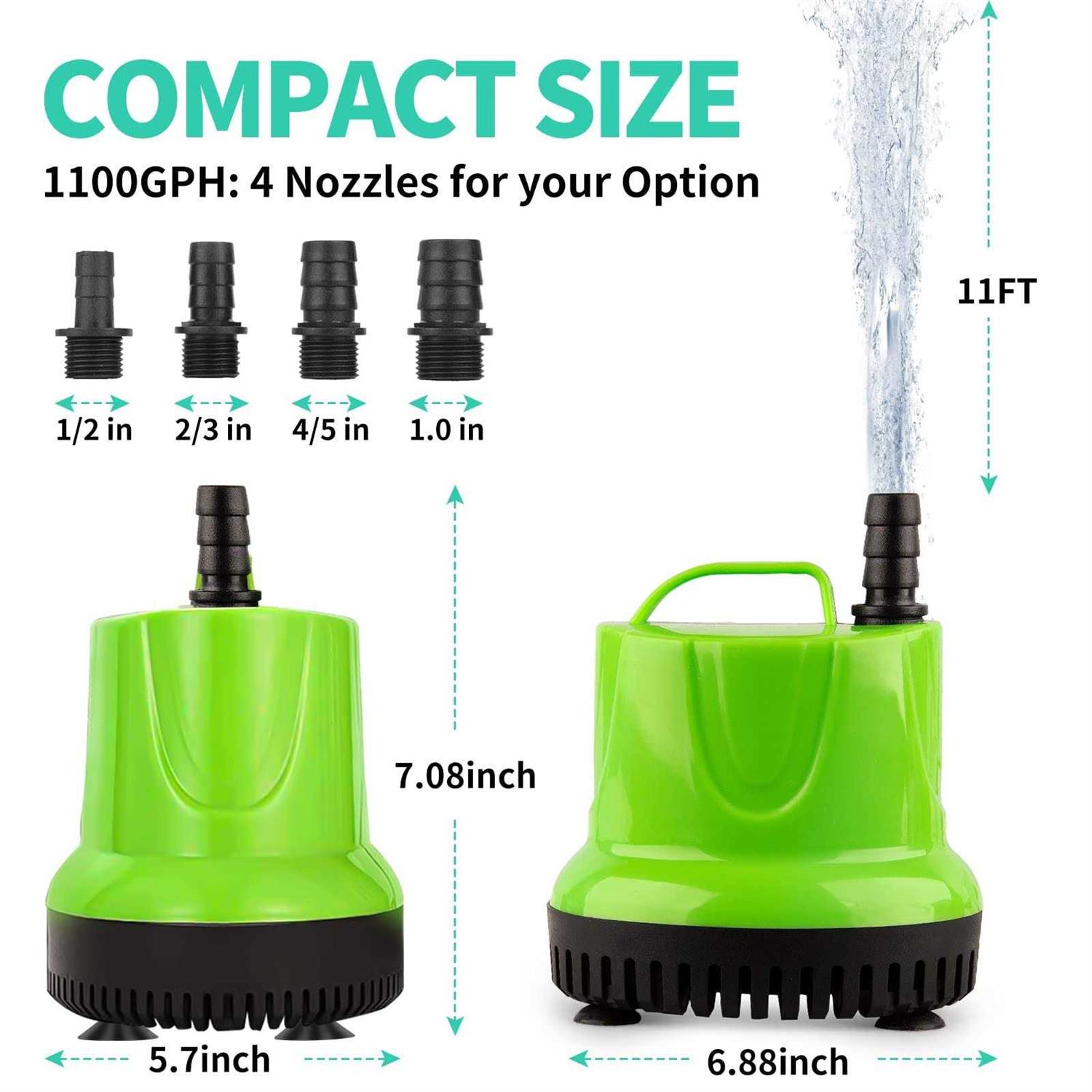 Alternative view of FREESEA GPH Submersible Water Pump for Pond Aquarium Hydroponics Fish Tank Fountain Waterfall