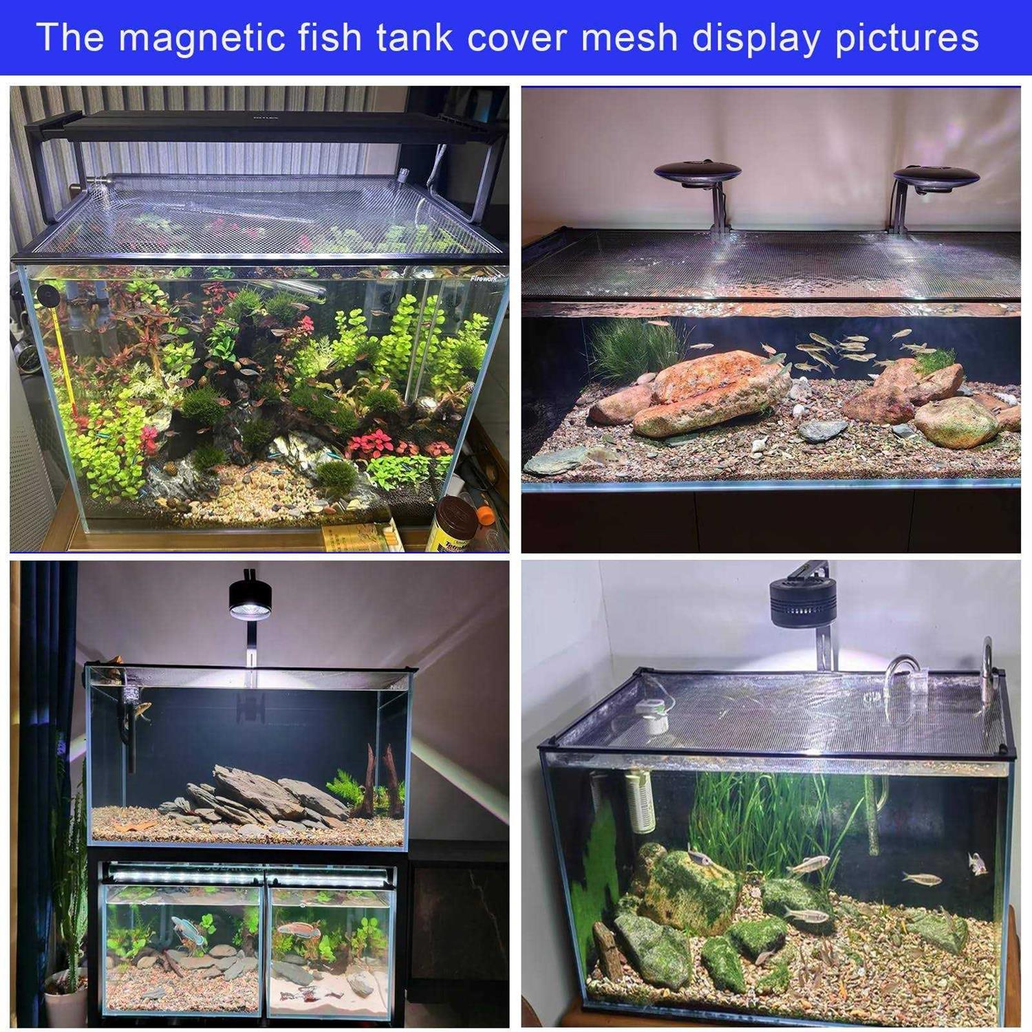 Alternative view of NestBasics Magnetic Aquarium Cover lid Fish Tank lid Anti-Jumping net Cover mesh to Protect Fish Jumping Out of Fish Tank