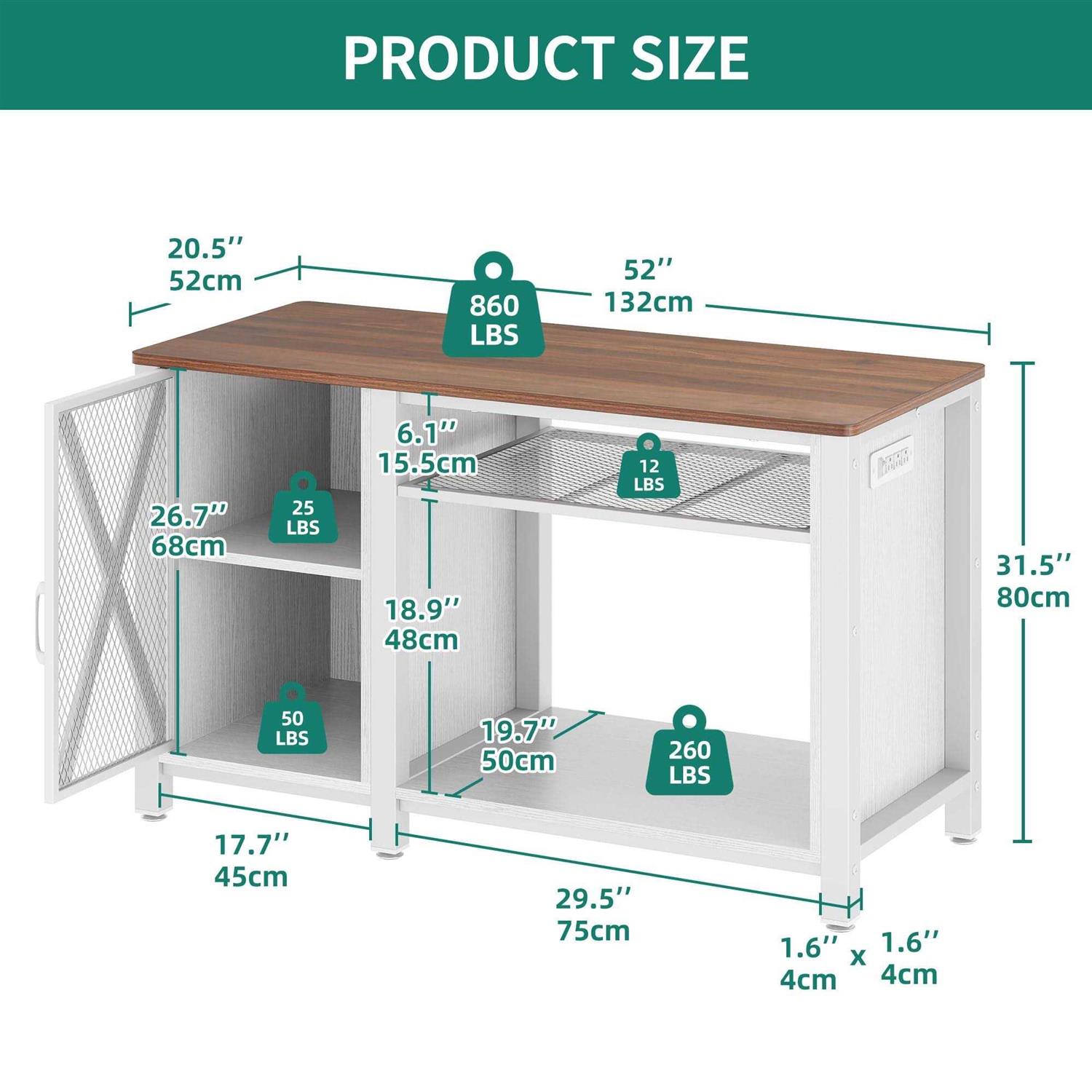 Alternative view of DWVO Heavy Duty Metal Aquarium Stand with Power Outlets Cabinet for Fish Tank Accessories Storage