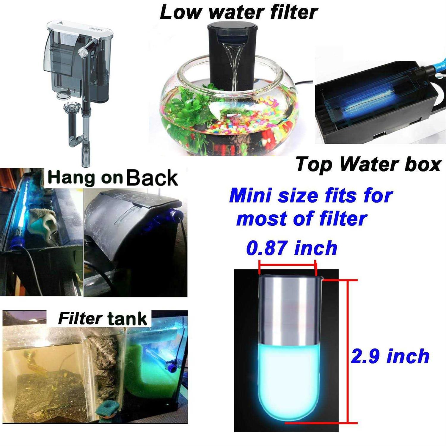Alternative view of JackSuper Mini 3W Uvc Timer Aquarium UV Clean Light Algae Clear Fish Tank UV Water Clean Lamp Green Bloom Clean Light for Sump Pond Filter Tank