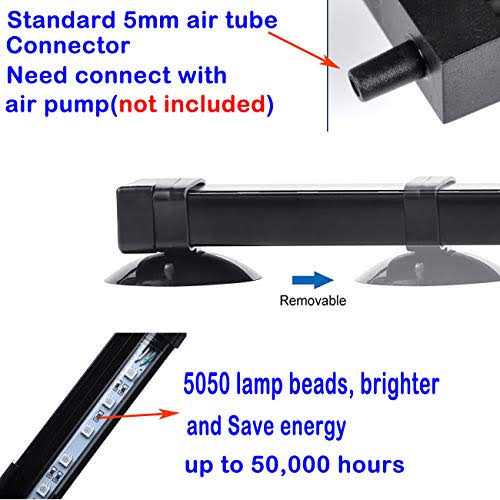 Alternative view of Aquarium air Bubble Light RGB LED Fish Tank Light with 16 Colors 4 Modes