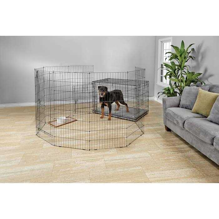 EveryYay Stretch Your Legs Adjustable Black Exercise Pen for Dogs