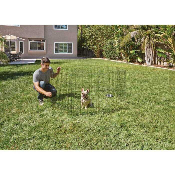 EveryYay Stretch Your Legs Adjustable Black Exercise Pen for Dogs