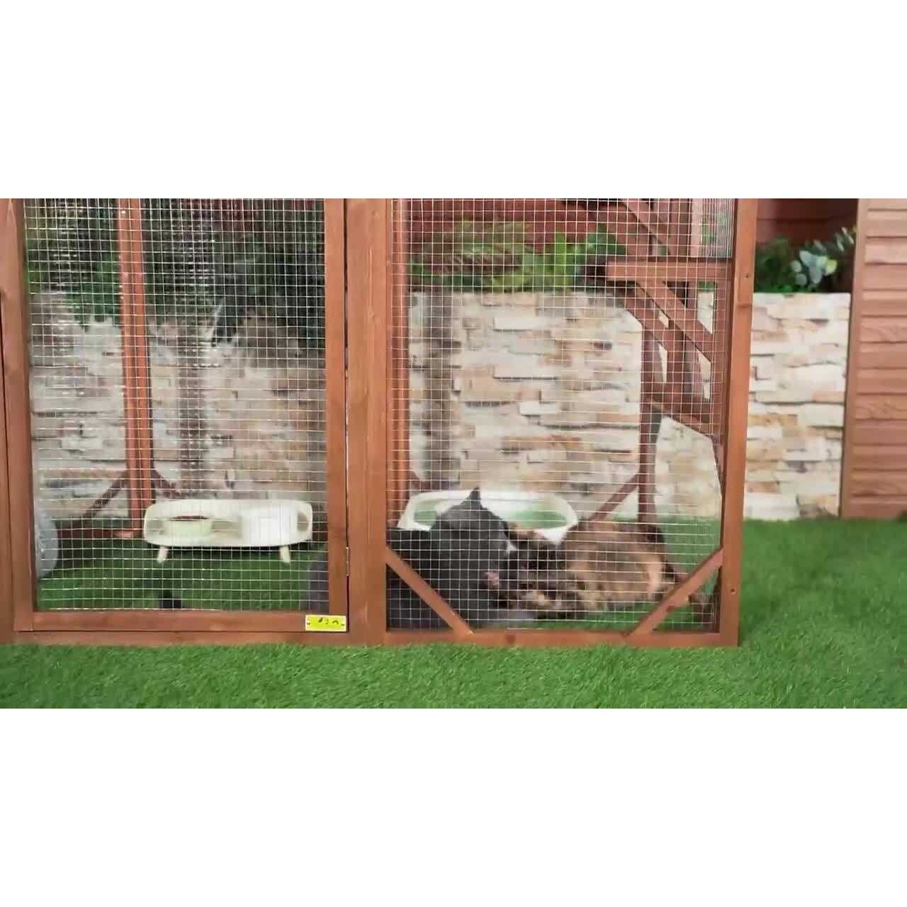 Alternative view of COZIWOW Wooden Outdoor Cat Enclosure Run Playpen Catio