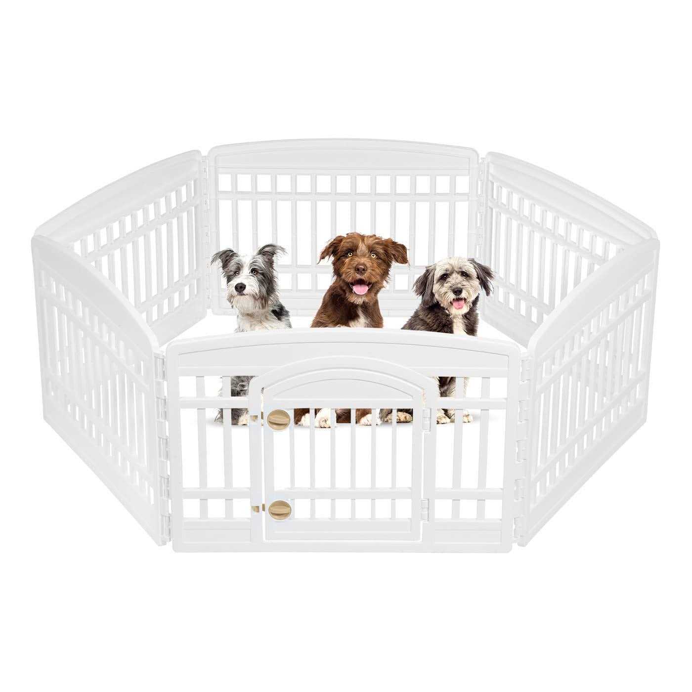 IRIS USA 6 Panel Exercise Pet Playpen with Door