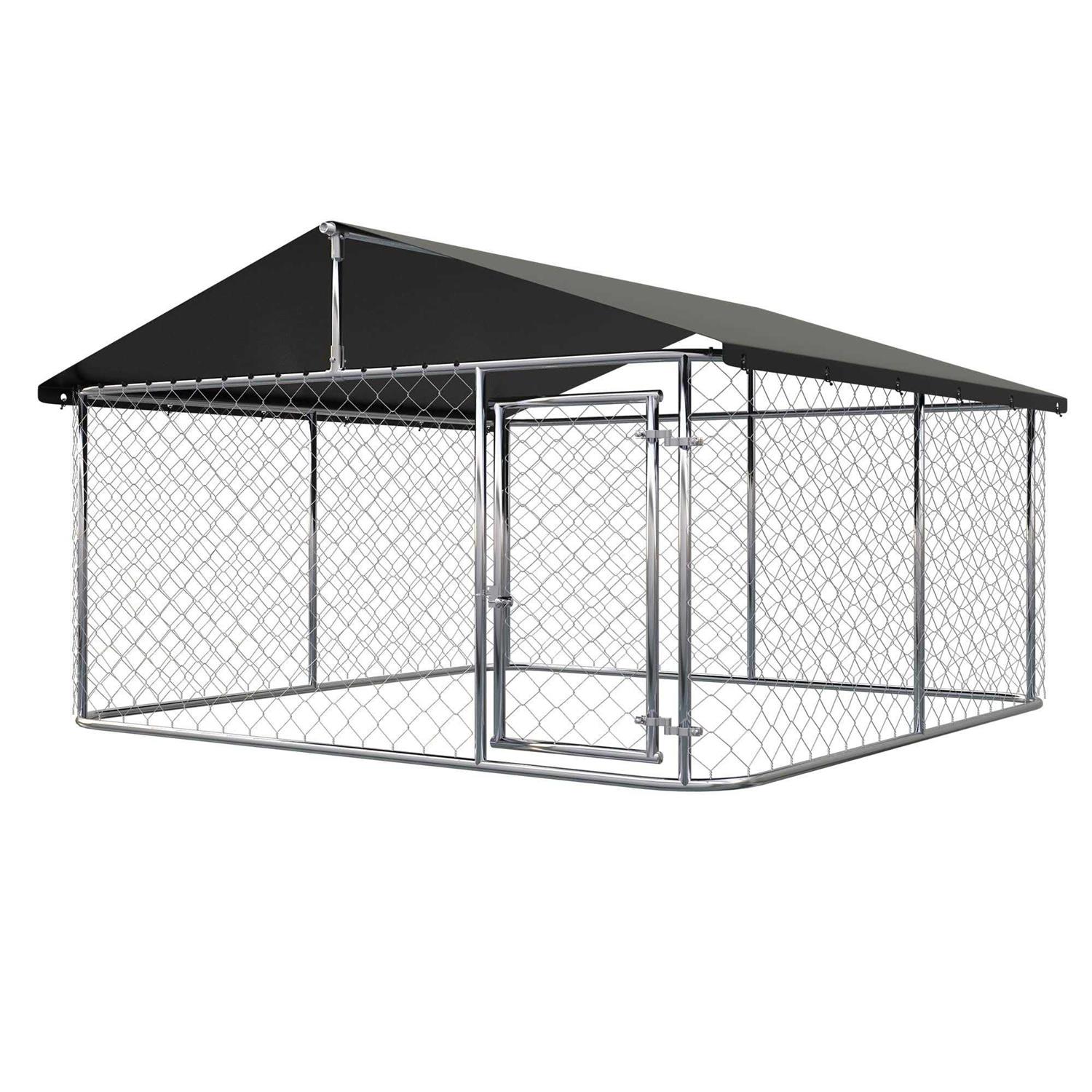 Petony Outdoor Dog Kennel Dog Cage Dog Playpen Dog Fence Chicken Coop Hen House Heavy Duty Pet Playpen with Large Galvanized Chain Link with UV