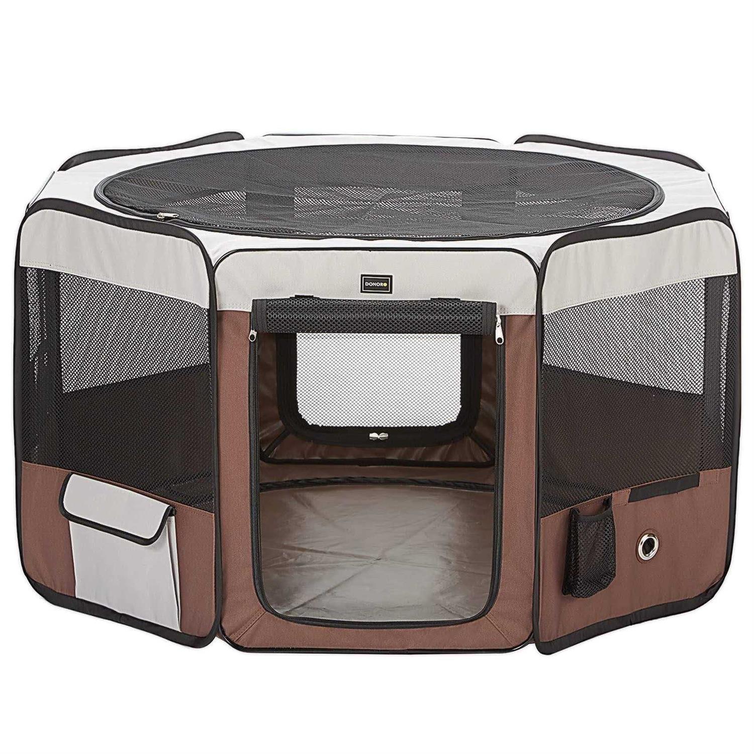 DONORO Dog Playpen Portable Pet Play Pens for Small