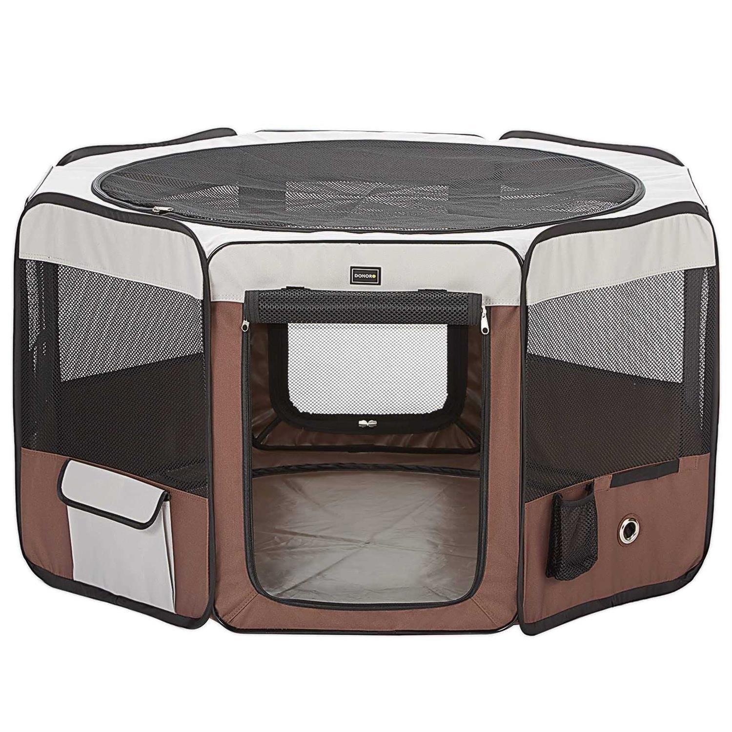 DONORO Dog Playpen Portable Pet Play Pens for Small