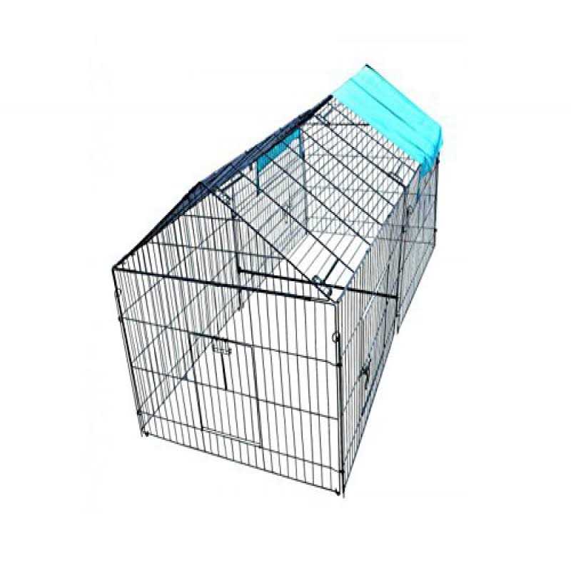 Bestpet 87 x 41Large Metal Chicken Coop Run Enclosure Pen with Waterproof Cover Outdoor Backyard Farm Cage Crate Pet Playpen Exercise Pen