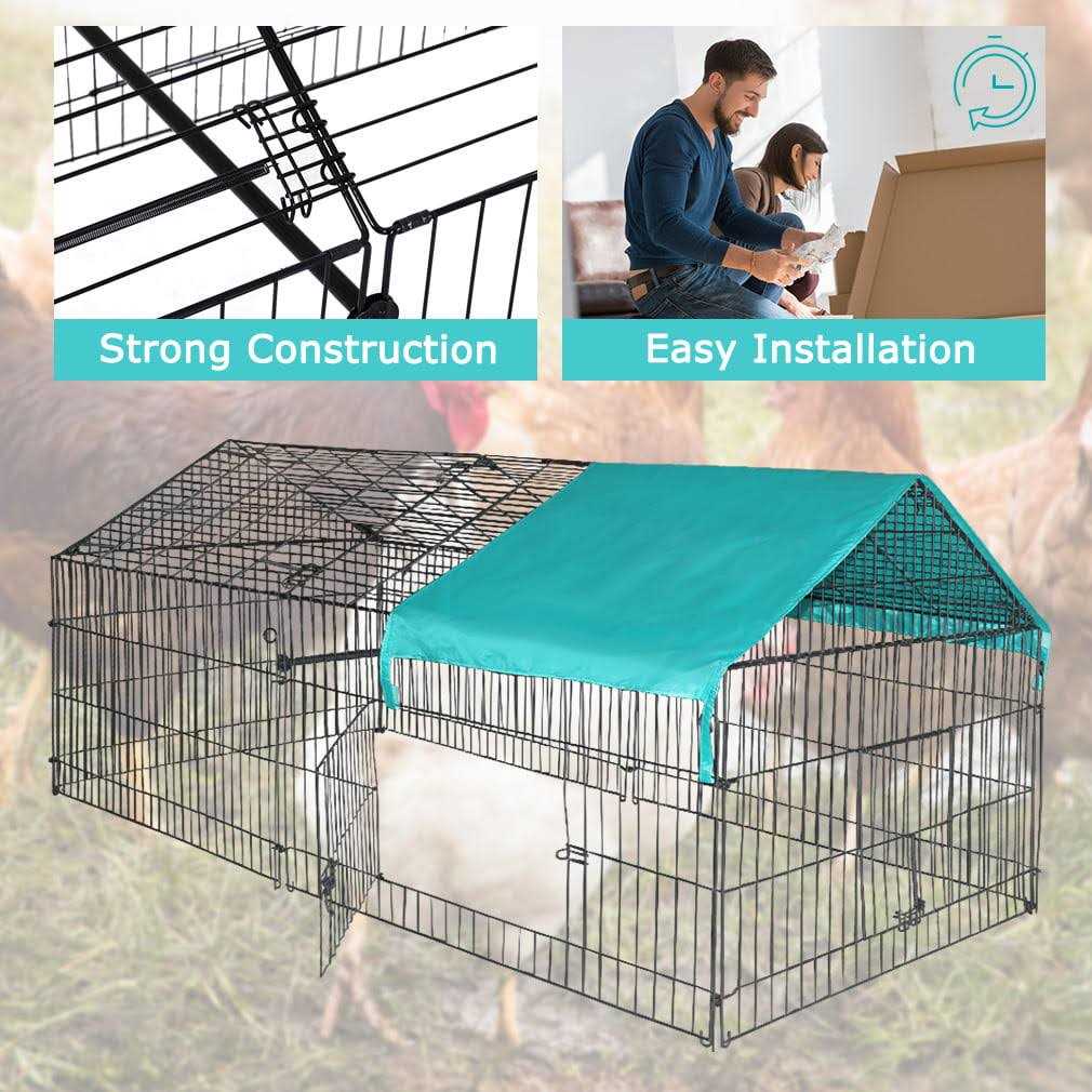 Alternative view of Bestpet 87 x 41Large Metal Chicken Coop Run Enclosure Pen with Waterproof Cover Outdoor Backyard Farm Cage Crate Pet Playpen Exercise Pen