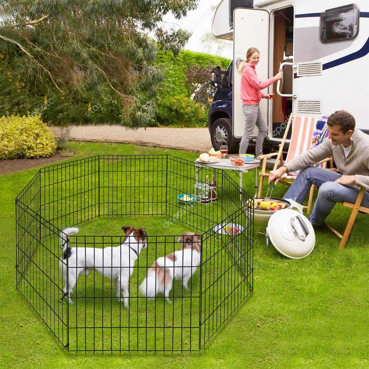 Alternative view of Pet Republic 2430364248 Inch Pet Playpen Puppy Playpen Dog Exercise Pen Indoor Outdoor Folding Dog Fence for Small Animals 8 Panel