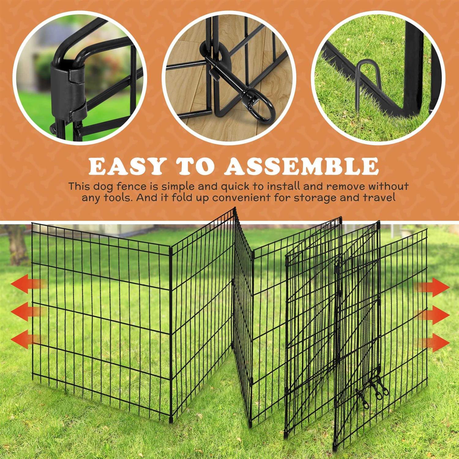 Alternative view of Pet Republic 2430364248 Inch Pet Playpen Puppy Playpen Dog Exercise Pen Indoor Outdoor Folding Dog Fence for Small Animals 8 Panel