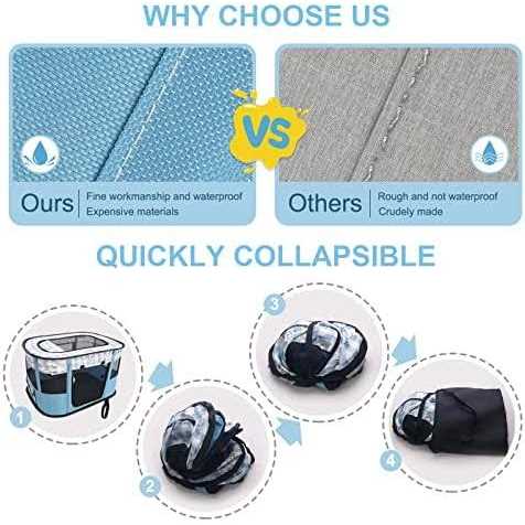Alternative view of Carroza Portable Foldable Pet Playpen Collapsible Crates Kennel Playpen for Dog cat and Rabbit &Travel Playpen Outdoor or Indoor