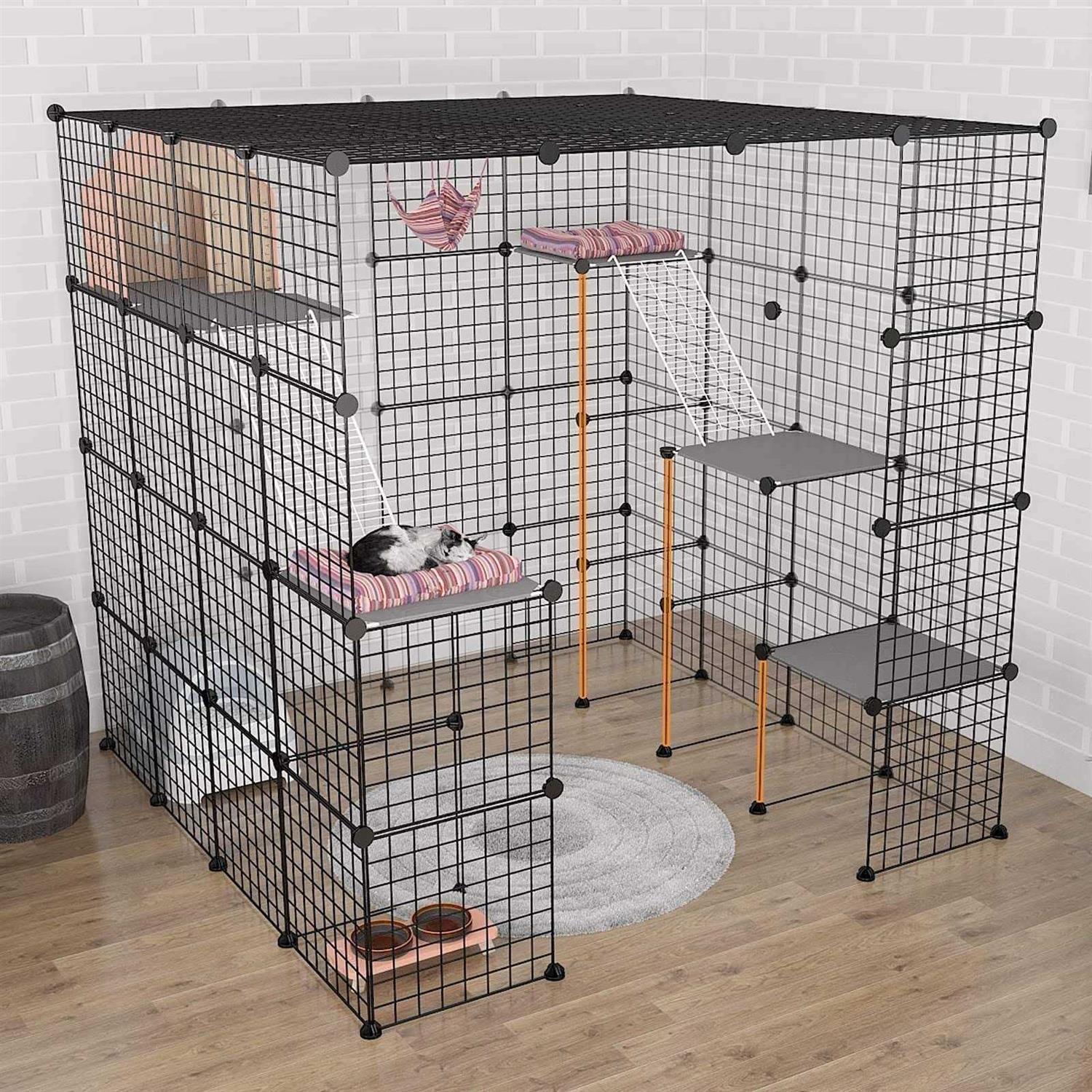 Alternative view of Eiiel Large Cat Cage Indoor Cat Playpen Metal Wire Kennels Crate Ideal for 1-4 Cats