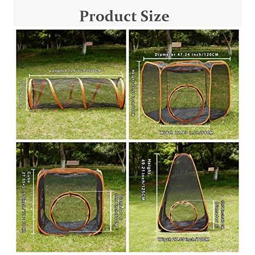 Alternative view of 6-in-1 Tent Cat Enclosures with Tunnel for Indoor and Outdoor,Portable Playpen Play Tents for Cats Rabbits Ferrets and Small Animals