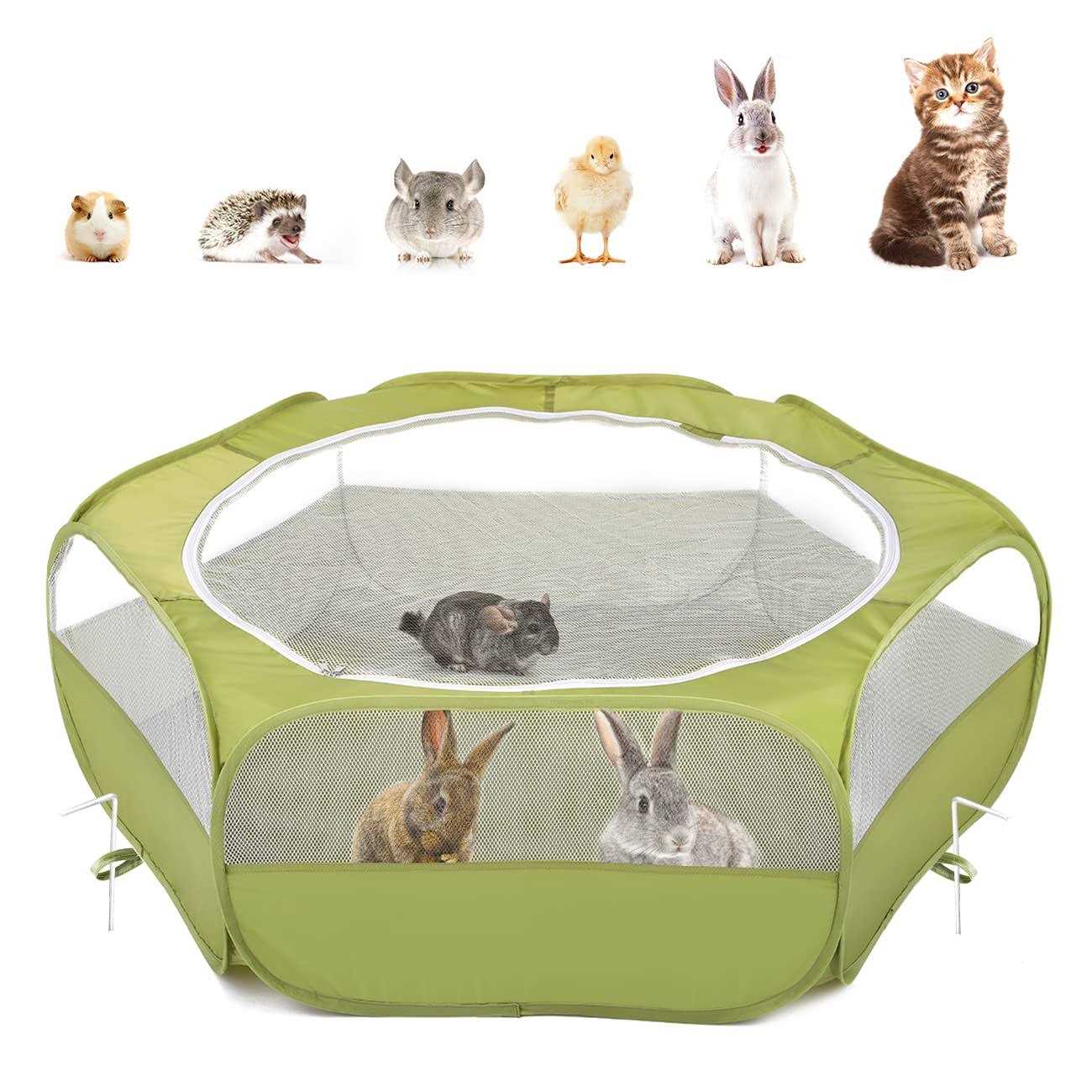 Pawaboo Small Animals Playpen Waterproof Small Pet Cage Tent with Zippered Cover