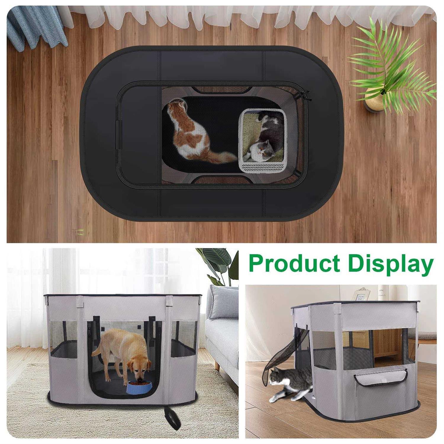 Alternative view of Portable Pet Playpen Collapsible Crates Kennel Playpen for Dog Puppy and Cat Kitten &Travel Playpen Outdoor or Indoor