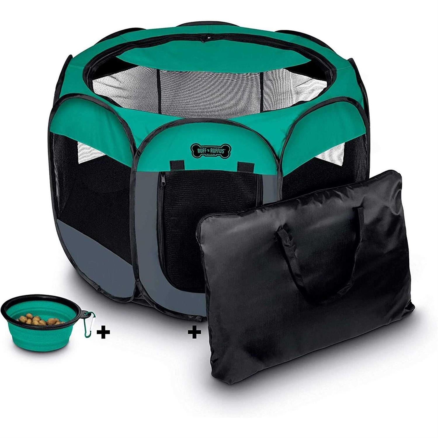 Ruff 'n Ruffus Porle Foldable Pet Playpen + Free Carrying Case + Free Travel Bowl