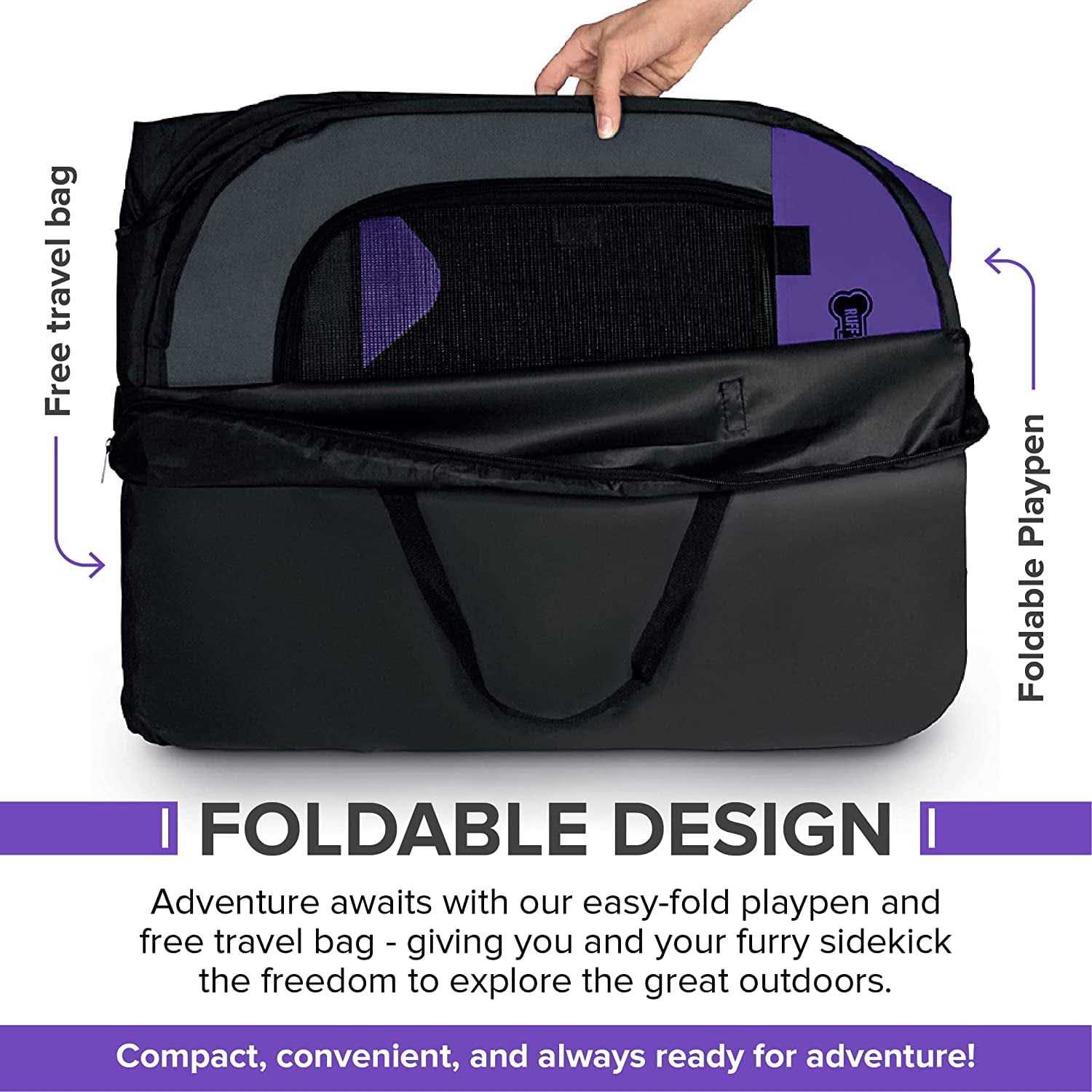 Alternative view of Ruff 'n Ruffus Porle Foldable Pet Playpen + Free Carrying Case + Free Travel Bowl