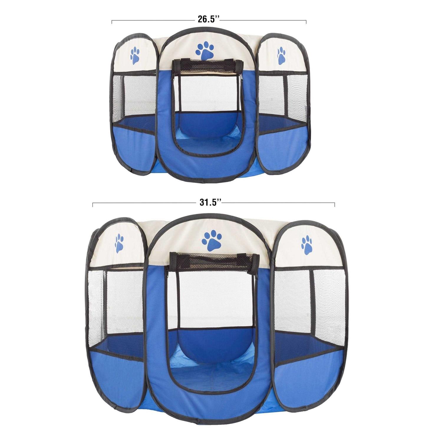 Alternative view of PETMAKER Pop-Up Pet Playpen with Carrying Case Blue