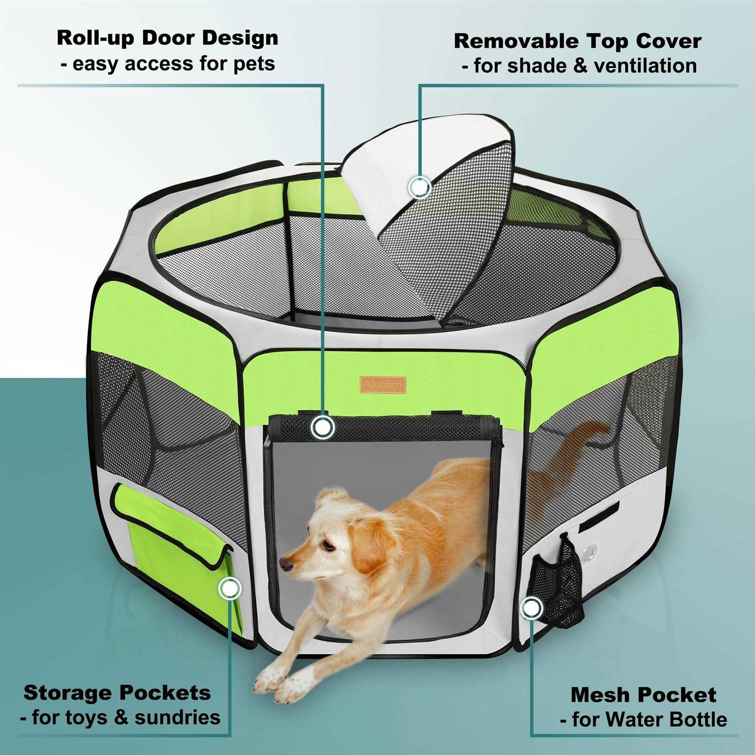 Alternative view of Akinerri Dog Playpen Portable Pet Play Pen for Cat Puppies Rabbits