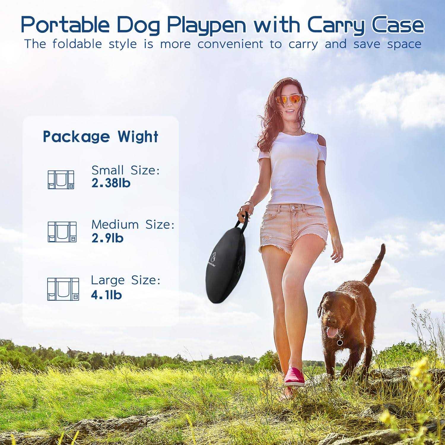Alternative view of ROMANTIC BEAR Dog Playpen,Pet Playpen Foldable Dog Cat Playpens,Portable Exercise Kennel Tent