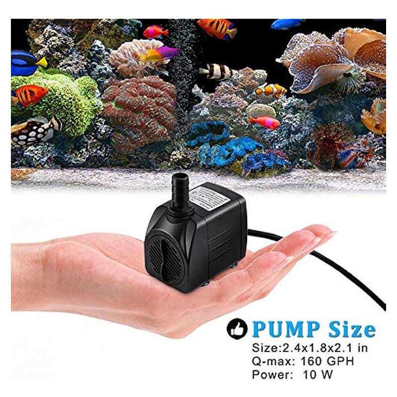 Alternative view of PULACO 10W 160GPH Submersible Pump with 3.3 ft Tubing for Aquariums