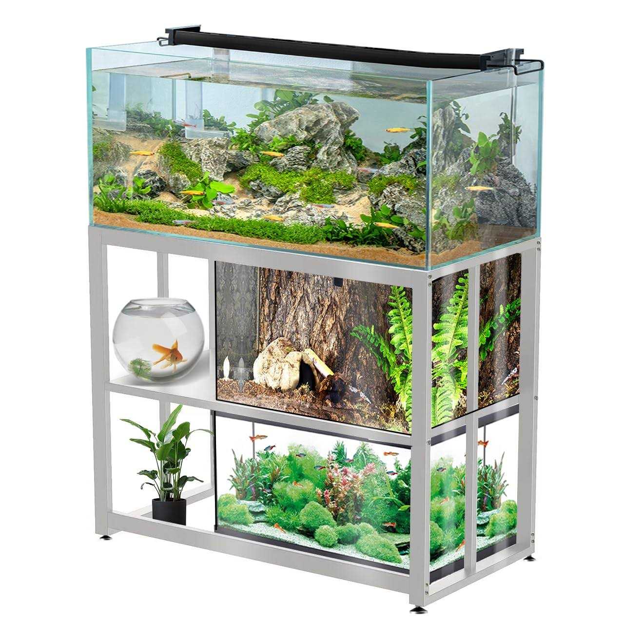 WSYFC 40 Gallon Fish Tank Stand, with Storage Shelf 36.5 x 18.5 x 29.5 Inch Aquarium Stand, Turtle Tank, Reptile Terrariums and Breeder Tank