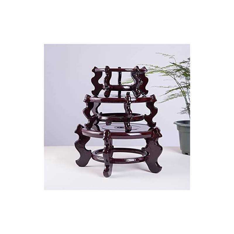 Alternative view of Thy Collectibles Beautiful Hand Craft Rosewood Oriental Fishbowl Vase Stand Round 5