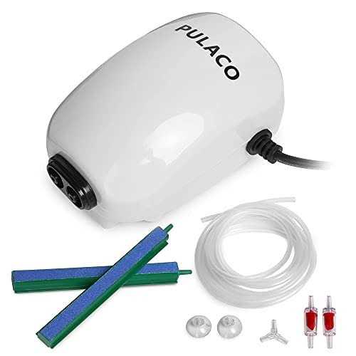 Alternative view of PULACO Ultra Quiet Aquarium Air Pump Dual Outlet Fish Tank Aerator Pump with Accessories