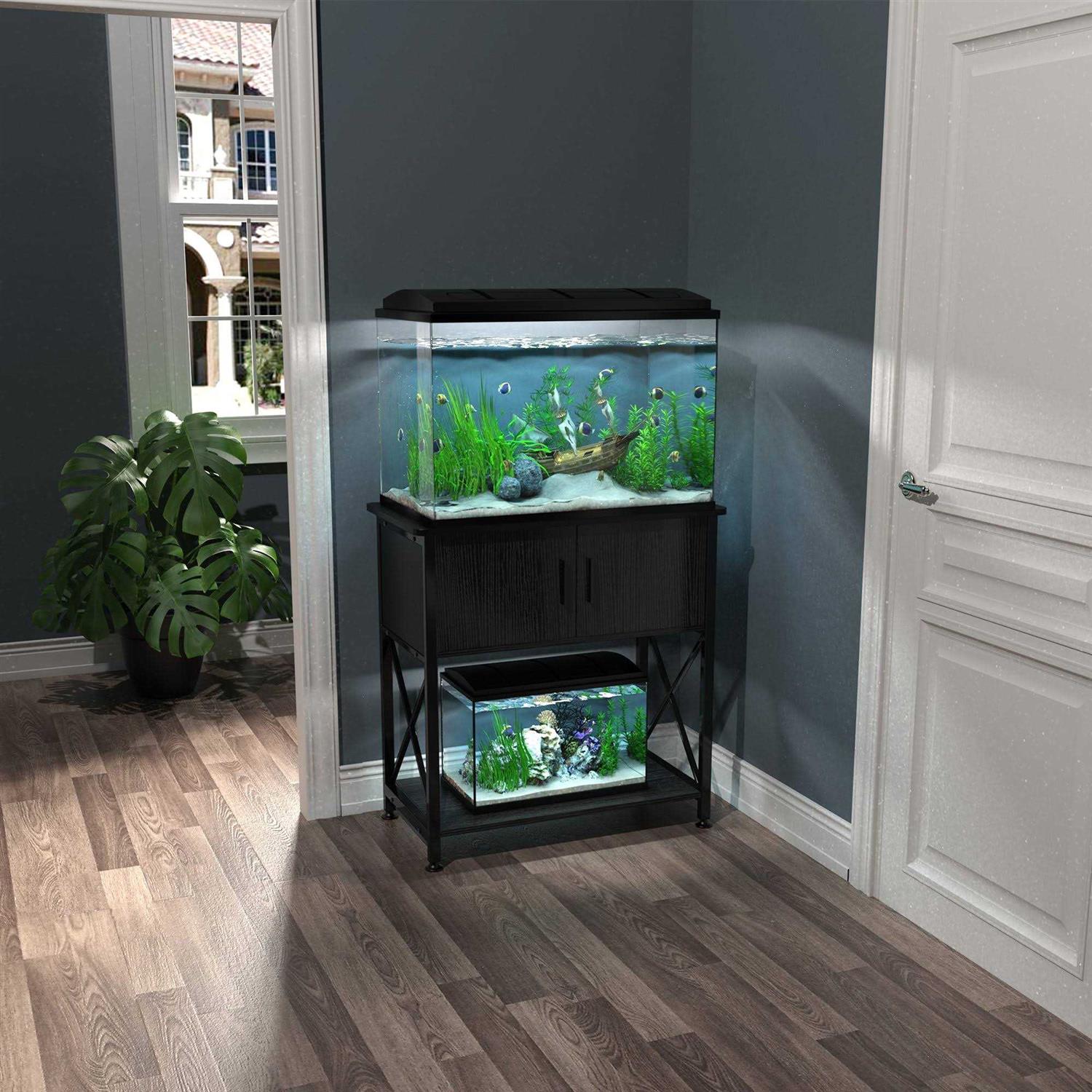 Alternative view of GDLF Fish Tank Stand Metal Aquarium Stand for 20 Gallon Long with Accessories Storage
