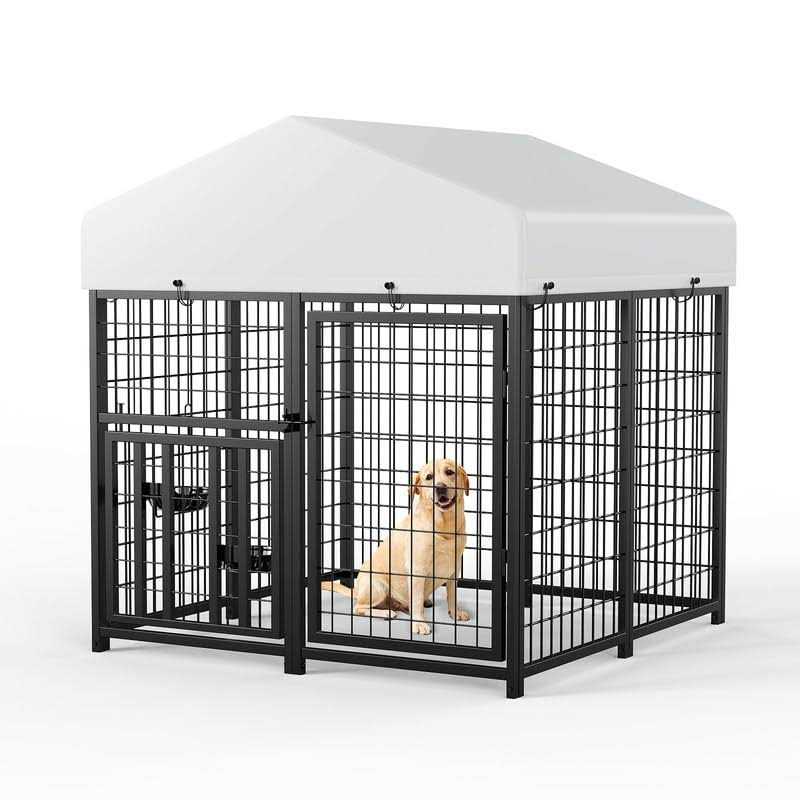 ROOMTEC Large Dog Kennel Outdoor Pet Pens Dogs Run Enclosure Animal Hutch Metal Coop Fence