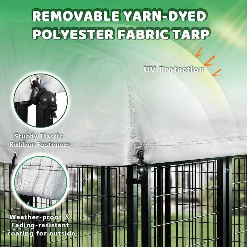 Alternative view of ROOMTEC Large Dog Kennel Outdoor Pet Pens Dogs Run Enclosure Animal Hutch Metal Coop Fence