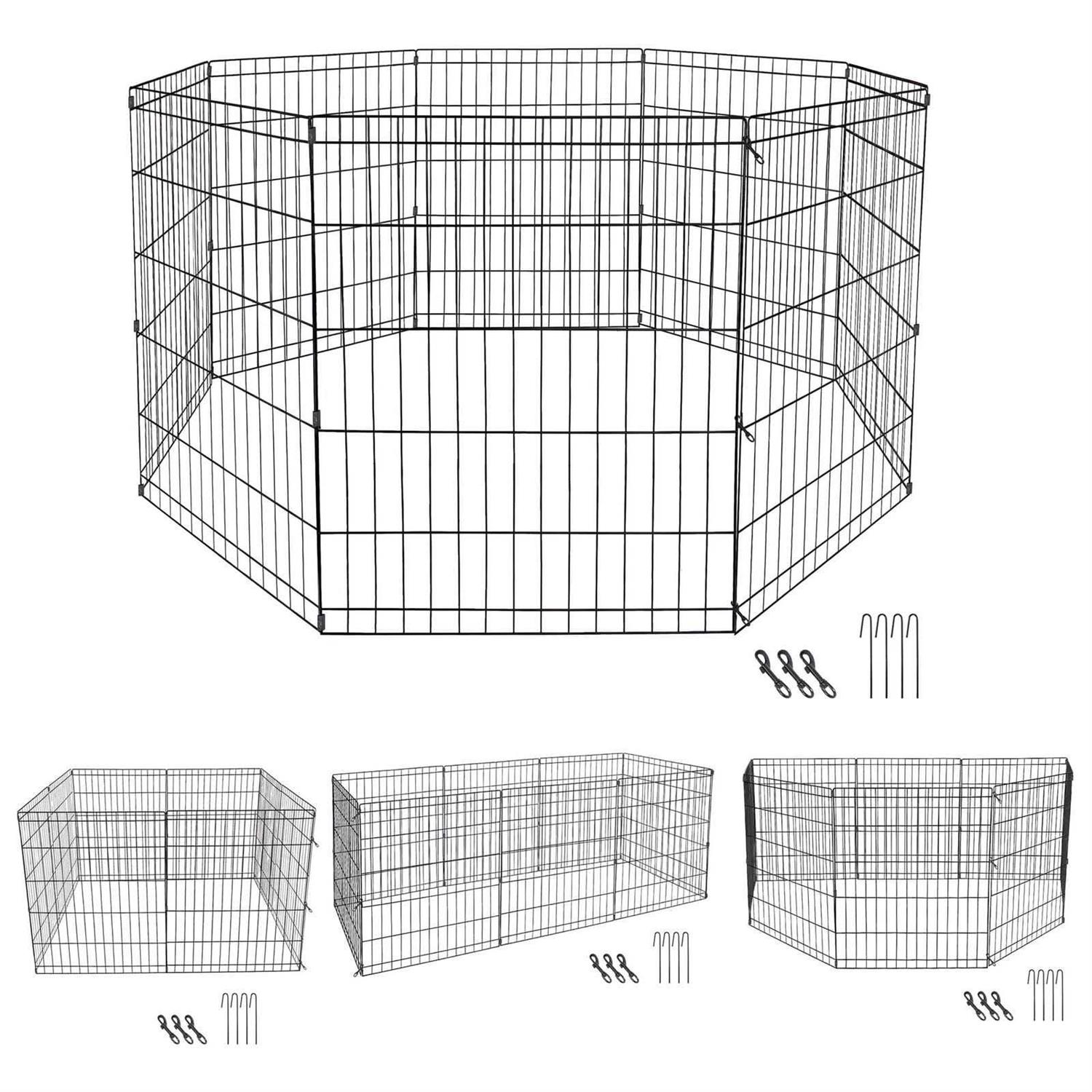 ZENSTYLE Foldable Dog Playpen Large Crate Fence 30 8 Panels Pet Exercise Cage