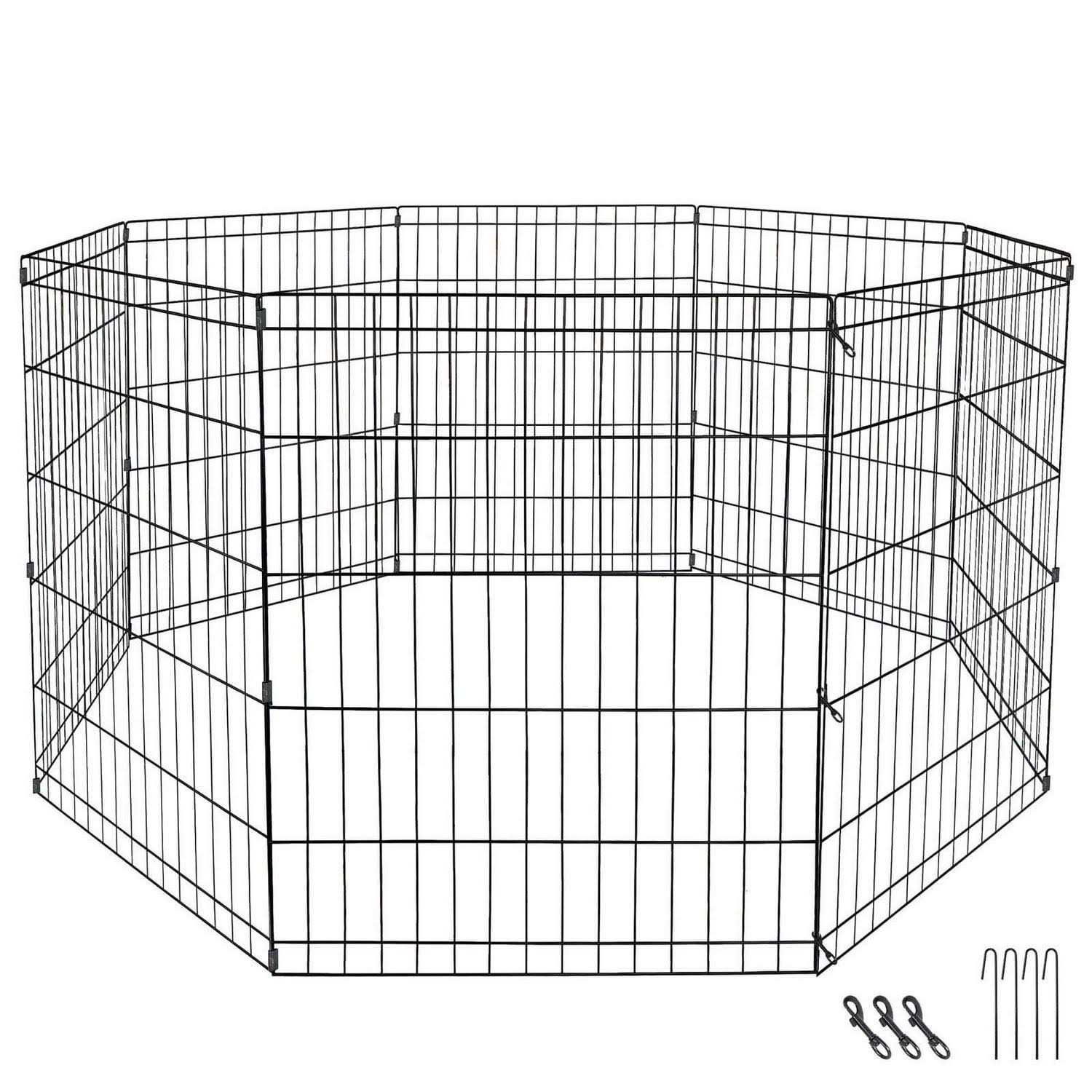 Alternative view of ZENSTYLE Foldable Dog Playpen Large Crate Fence 30 8 Panels Pet Exercise Cage