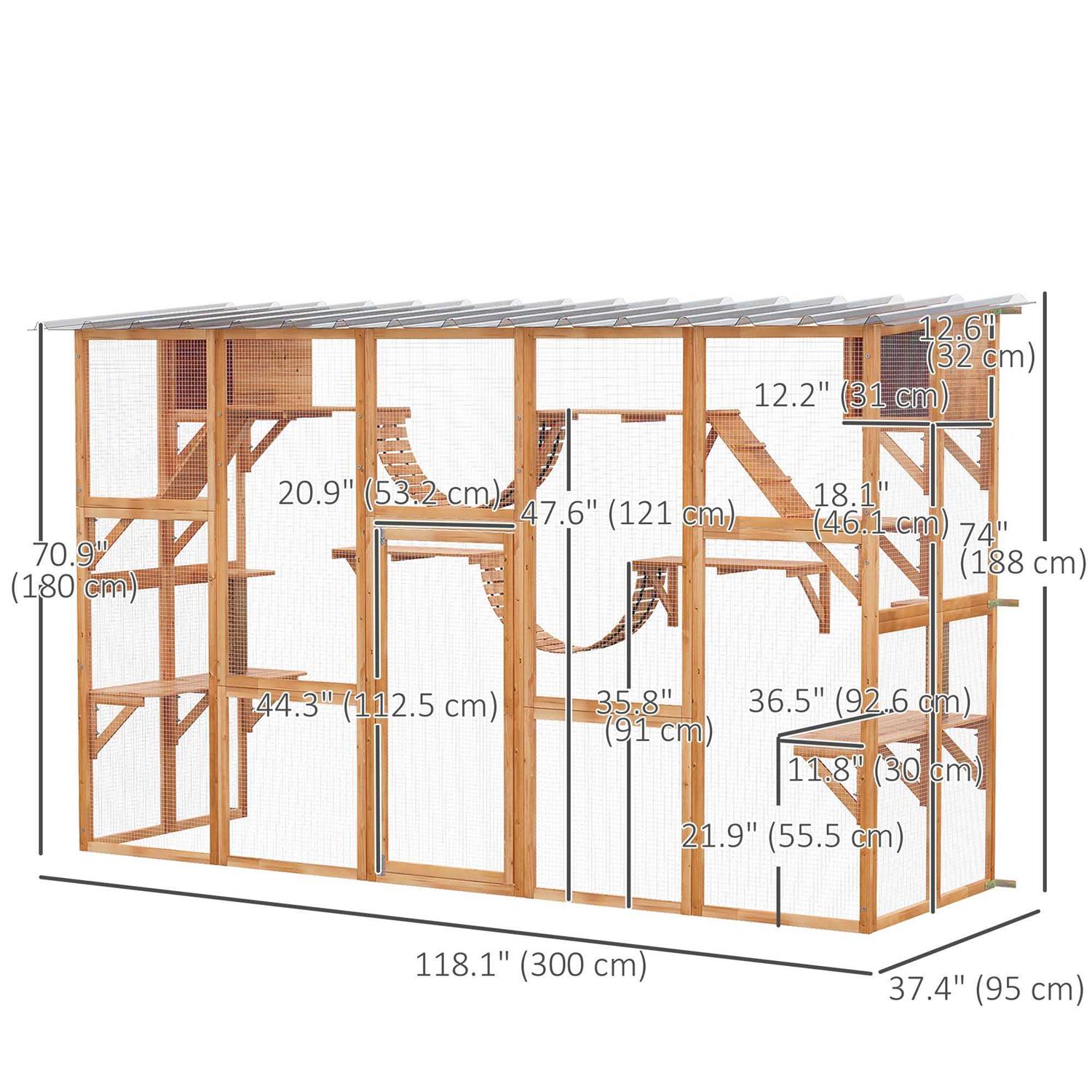 Alternative view of PawHut Outdoor Cat House Wooden Catio