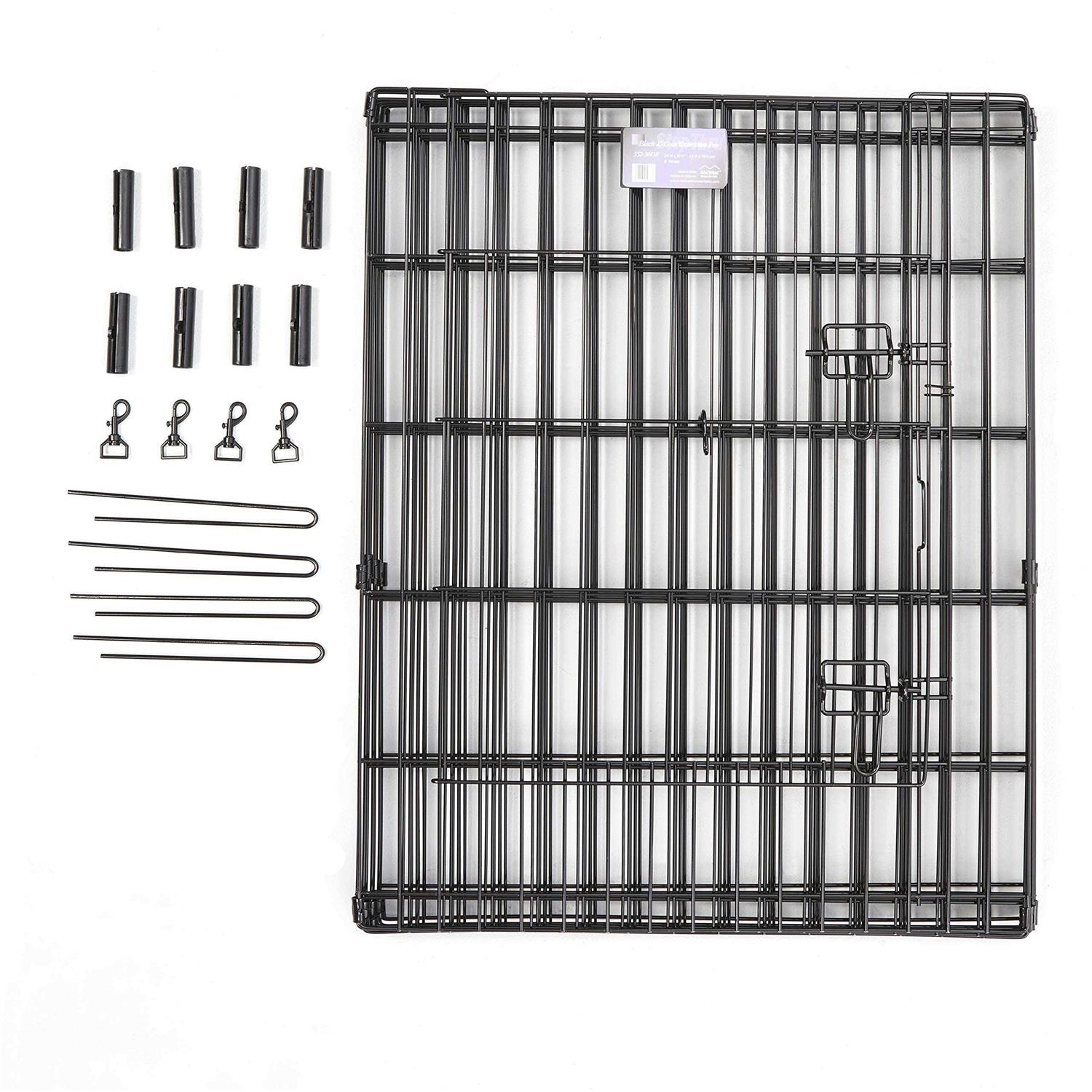 Alternative view of Midwest Black E-Coat Pet Exercise Pen with Walk-Thru Door 8 Panels