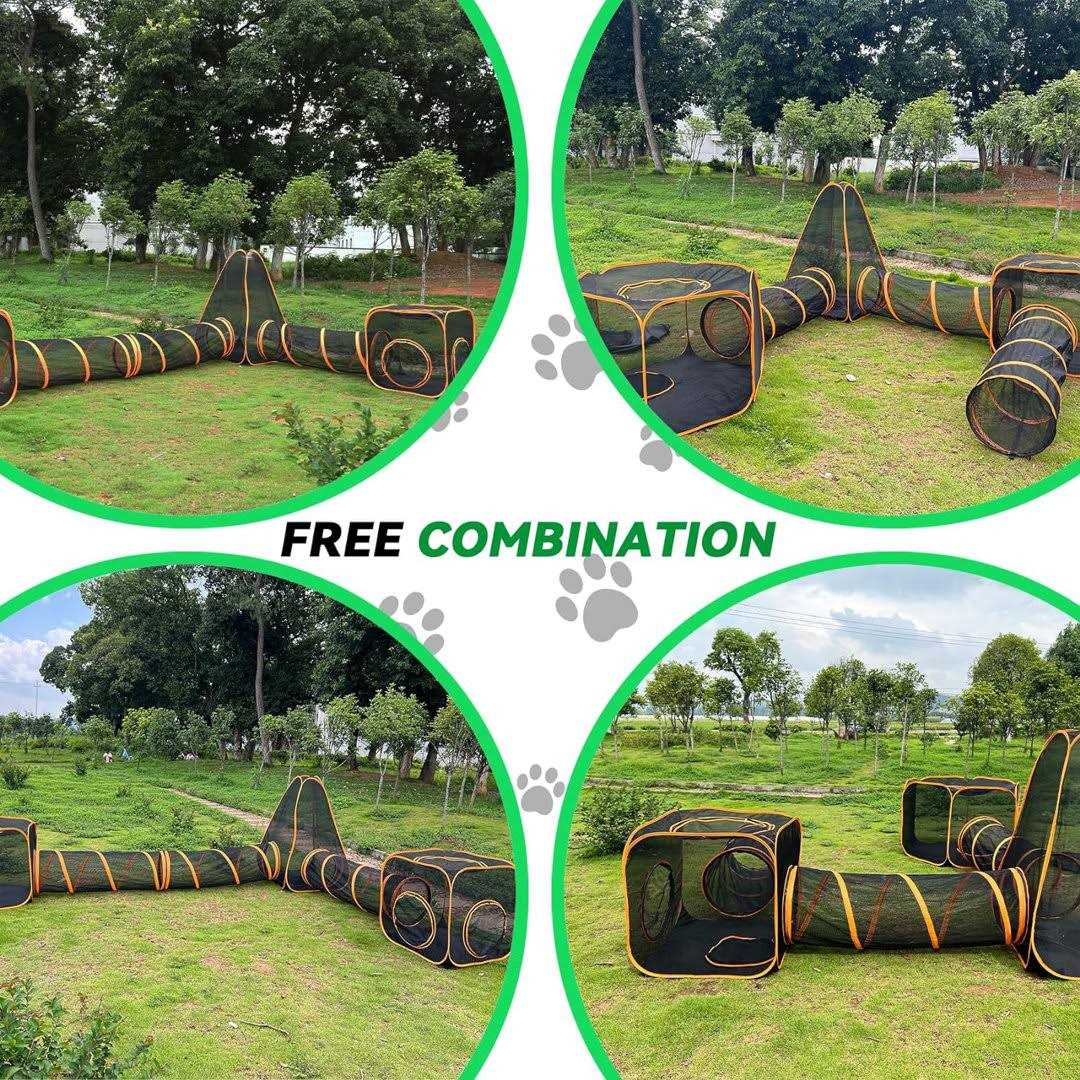 Alternative view of 6-in-1 Tent Portable Playpen Enclosures with Tunnel for Cat Dog and Small Animals ColourTree