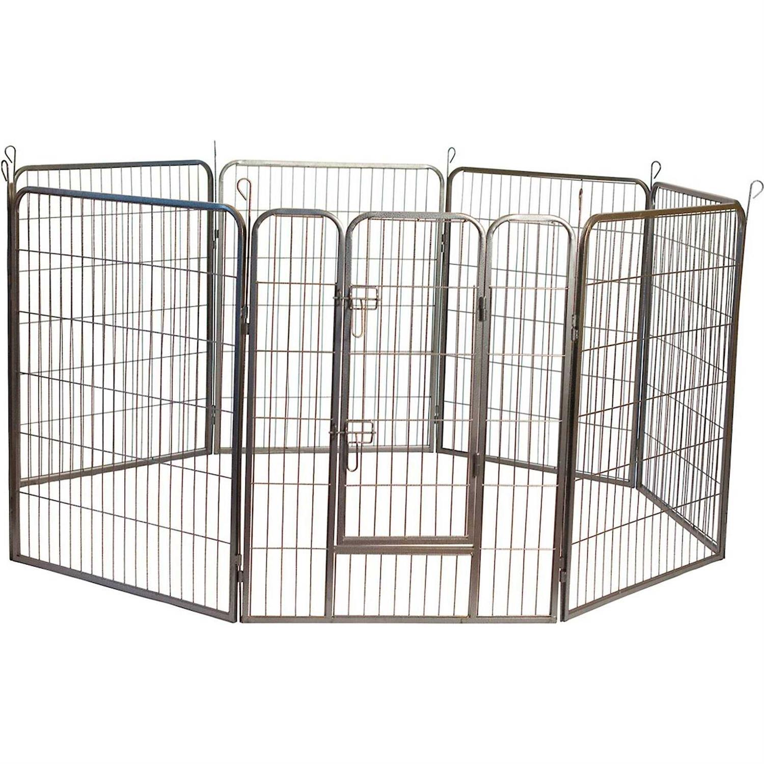 Iconic Pet Heavy Duty Metal Tube Pen Pet Dog Exercise & Training Playpen