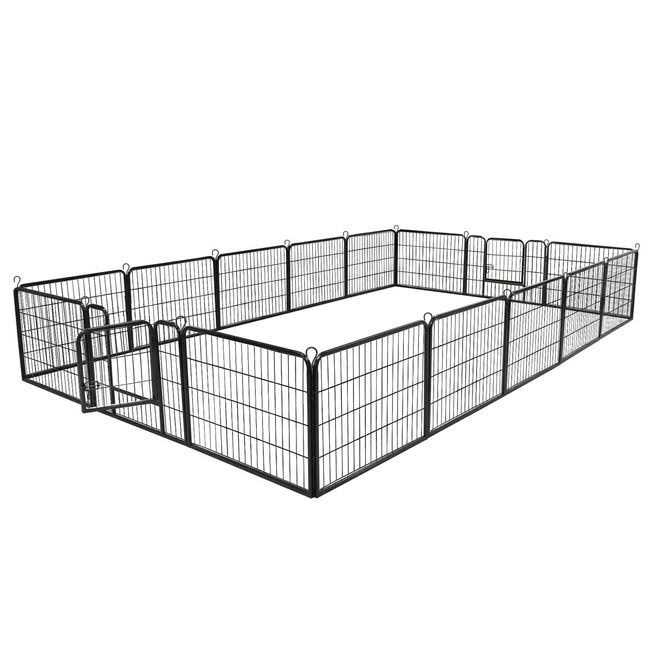 Segawe Expandable 16 Panel Dog Kennel Exercise Playpen Multiple Shape Safe for Pet 24