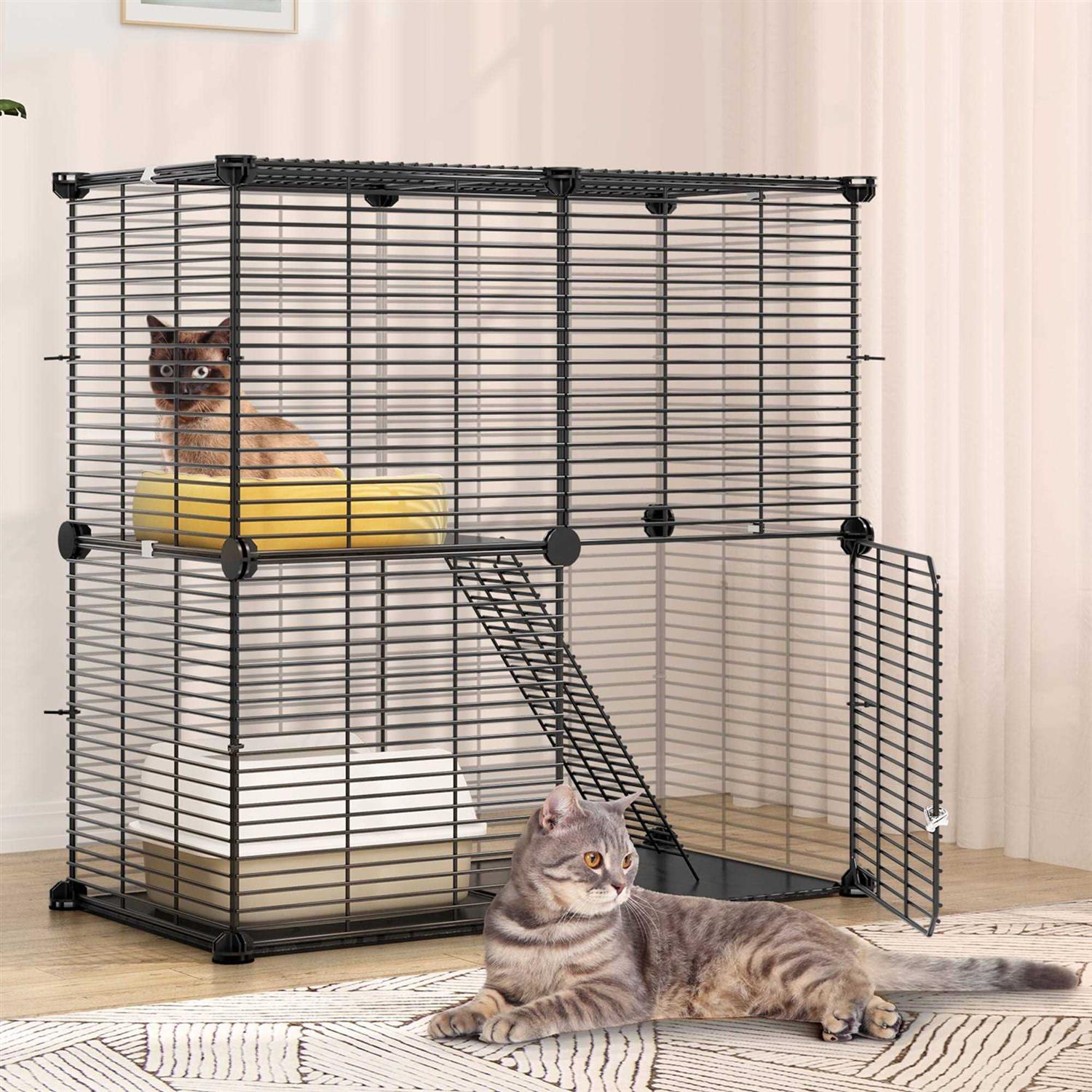 Alternative view of Dextrus 2-Tier Indoor Cat Cage Pet Playpen for Ferrets