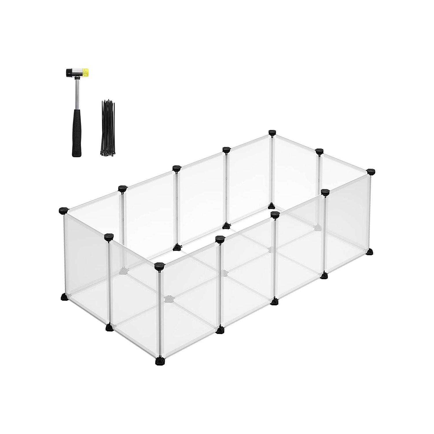 SONGMICS DIY Plastic Pet Playpen with Floor