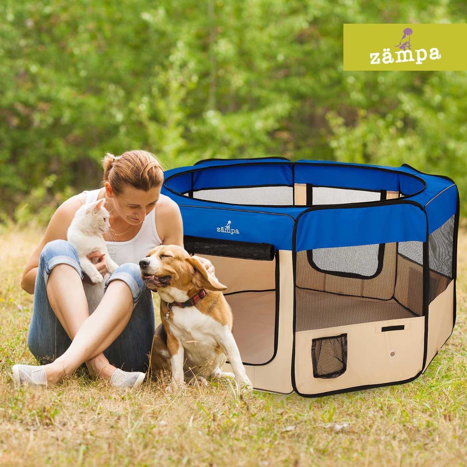 Alternative view of Zampa Portable Foldable Pet Playpen Exercise Pen Kennel
