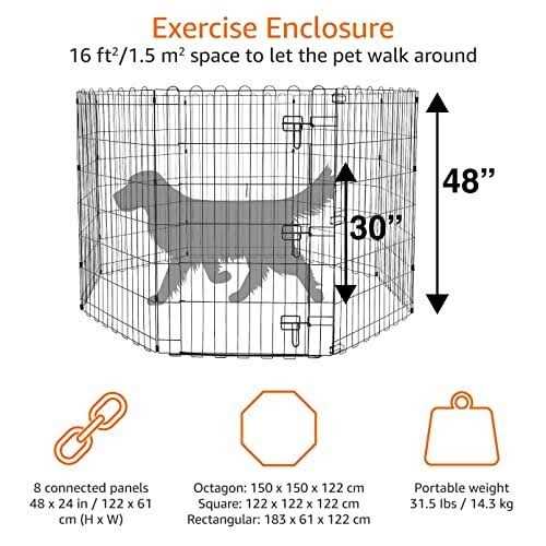 Alternative view of Basics Foldable Metal Pet Dog Exercise Fence Pen with Gate