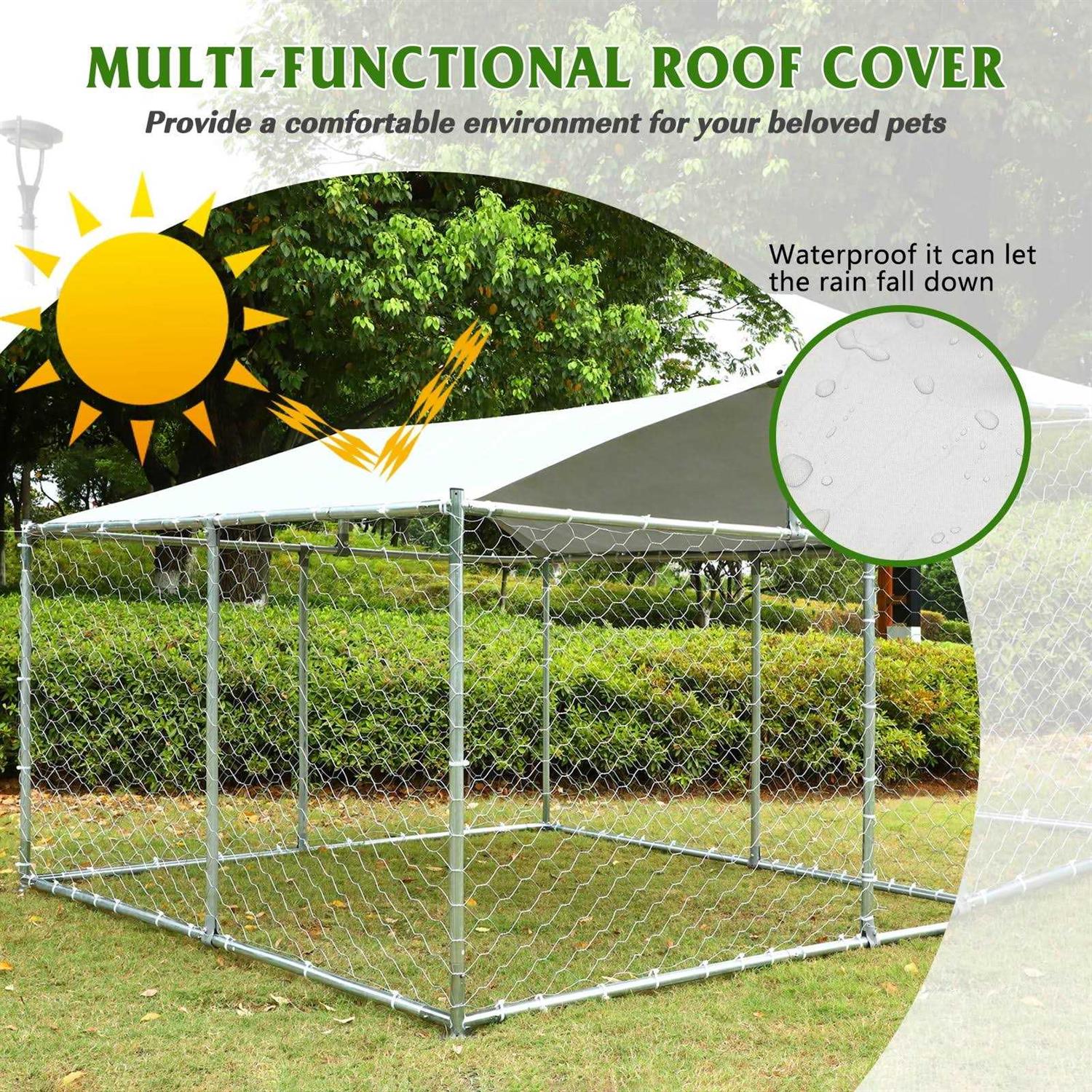 Alternative view of Magic Union Outdoor Dog Kennel,Large Dog Playpen Outdoor Dog Fence for Backyard Dog Run with Waterproof Cover