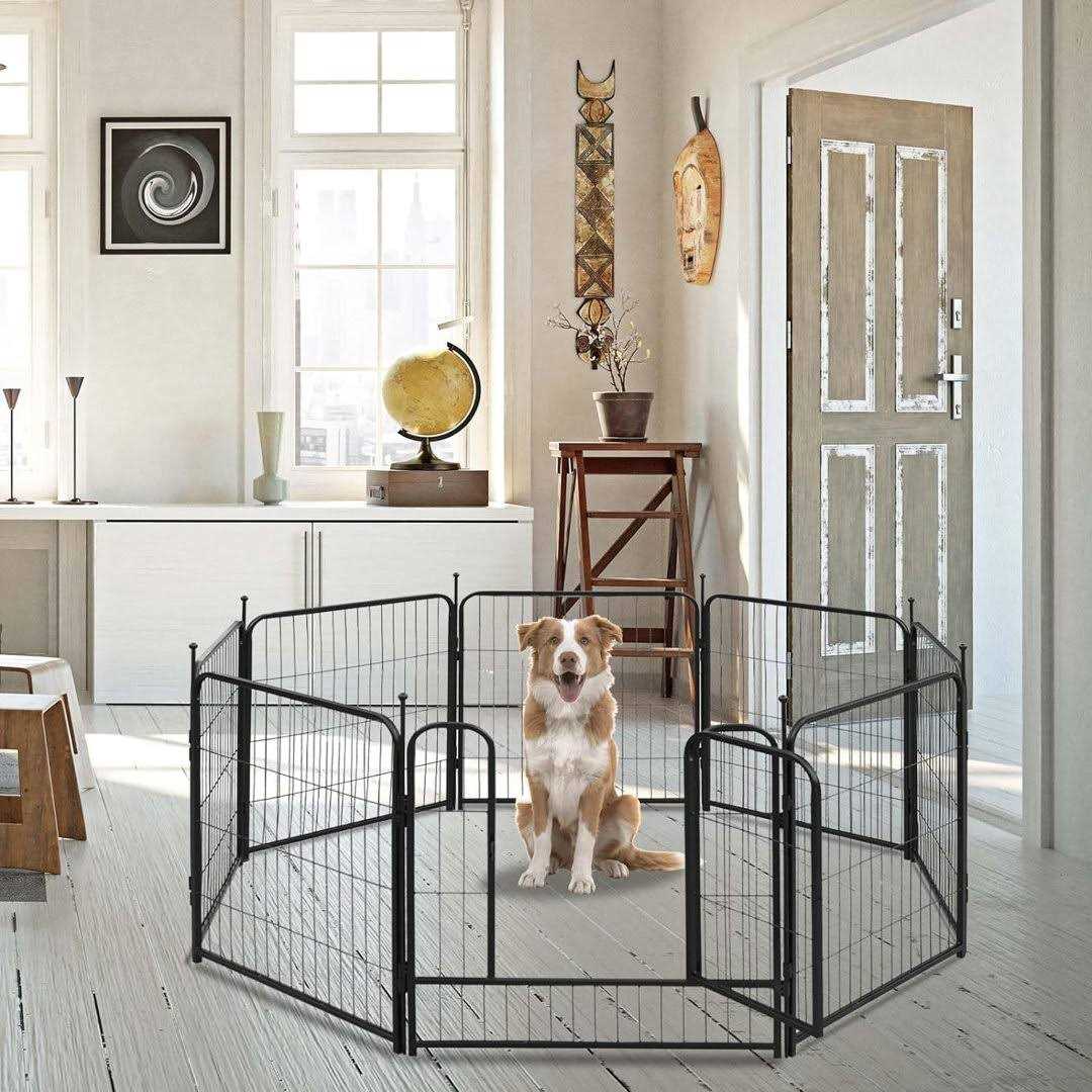 32'' H 8 Panel Metal Exercise Pen with Pet Door Lifetime Home